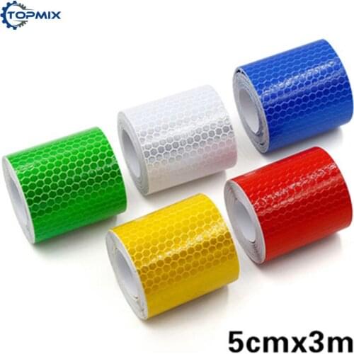 2 Rolls 5cmx3M Car Reflective Tape Sticker Safety Mark Car Self Adhesive Warning Tape Automobiles Motorcycle Reflective Strip