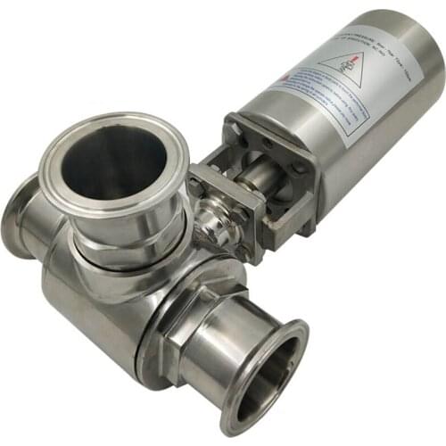 T-type/L-type Pneumatic Three-way Ball Valve Sanitary SS304 Tri Clamp Air Ball Valve Pneumatic 3-way Ball Valve 19mm-51mm