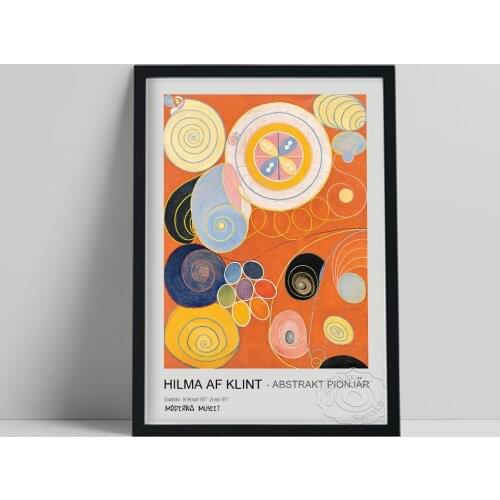 1977 Vintage Swedish Exhibition Poster, Hilma Af Klint Abstract Prints, Swedish Scandinavian Wall Art, Af Klint Classical Decor