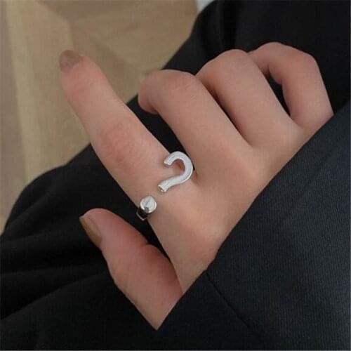 Creative Design Question Mark Silver Color Ring for Women Fashion Party Female Finger Ring Accessories Ladies Jewelry Gifts