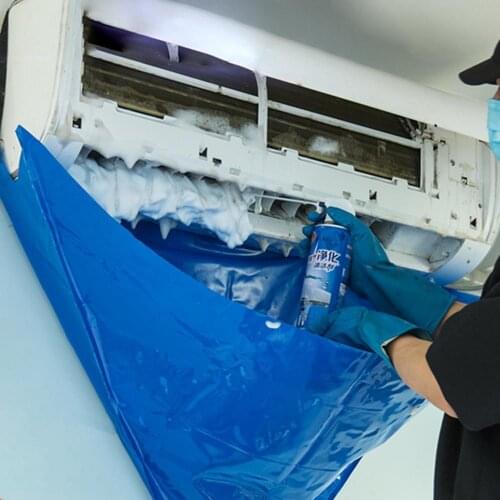 1 Set Air Conditioner Cover Cleaning Bag Wear Resistant Plastic Cleaning Cover Bag Household Dust Covers