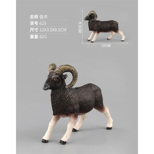 1PC 12cm Simulation Ovis Ammon Sheep Animal Model Figure Toys Kids Gift Miniature Forest Animal Zoo Statue