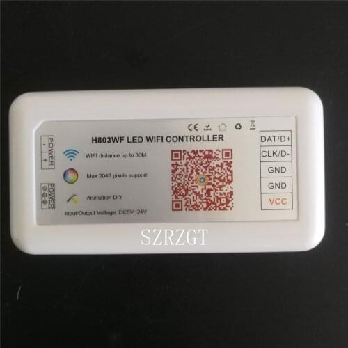 1pcs H803 WiFi;RGB LED WIFI controller Controller DC5-24V input For 2812B 281B 6803 Max 2048 Pixel Strip ArtNet Remote Control