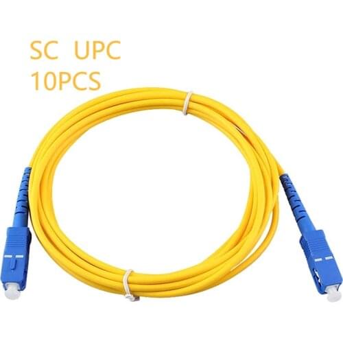 10 PCS/Lot 10M SC/upc to SC/upc Fiber Patch Cord Jumper Cable2.0mm or3.0mmSM Simplex Single Mode Optic for Network free shipping