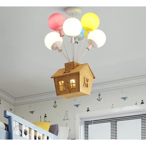 2021 Cartoon Pendant Lights Balloon Flying House Hanging Lamp Children Room BedroomDecor Lights