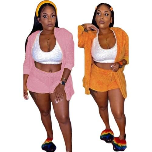 31A8267 Autumn Winter Women Casual Fashion Solid with Hood Print Two Piece Set Top and Pants Tracksuit Sweatsuit Outfits