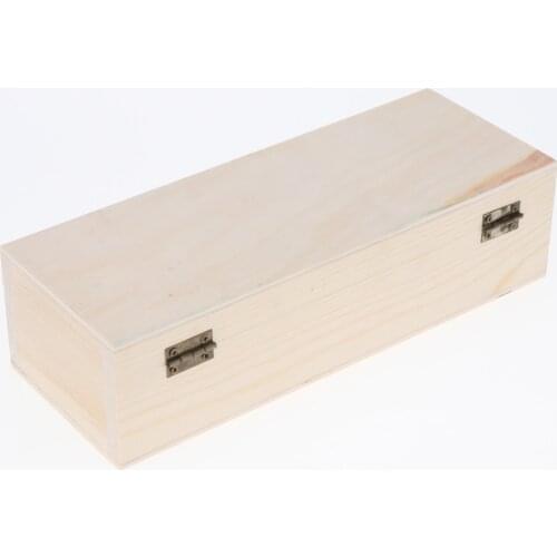 4 Grids Diy Unfinished Wooden Box, Treasure Chest For Jewelry Make Up