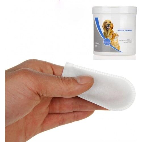 50Pcs/Box Dog Cat Puppy Dental Oral Teeth Cleaning Care Wet Wipe Pet Supplies Pet Products Accessories