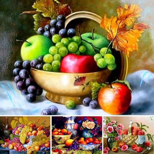 5D Diamond Painting Cross Stitch Kit Diamond Mosaic Fruit Picture With Rhinestones Home Decor Full Drill Diamond Embroidery Sale