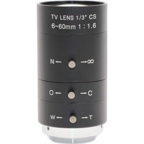 6-60mm Lens 2.0 MegaPixel 1/3" Manual Focus Lens CS Mount Infrared Night Vision Lens For CCTV Security Camera