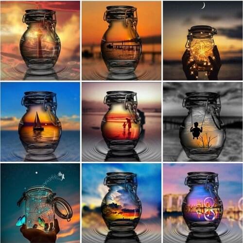 Full Square Drill 5D Diy Diamond Painting Cup 3D Diamond Embroidery Landscape Mosaic Art Cross Stitch Wall Handmade Gift Bh162