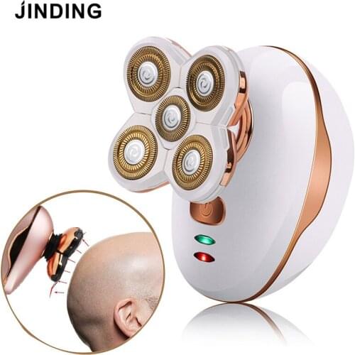 JINDING Painless Womens Hair Shaver 5-Heads Electric Razor Bikini Trimmer for Lady Shaver Body Depilator Cordless Hair Remover