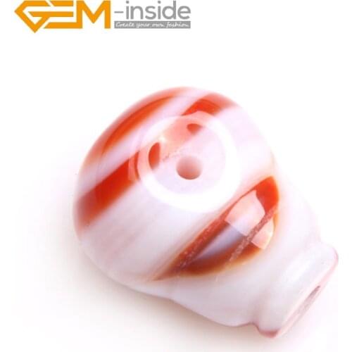 Gem-inside 3 Hole Buddha Mala Guru Red Botswana Bead Set For Tibetan Prayer Beads Making Selectable Size