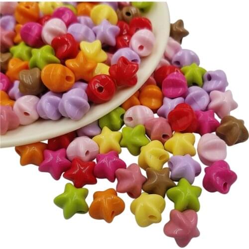 50PCS/lot Acrylic Loose Beads 11mm Starfish Spacer Beads Round Beads Jewelry Making DIY Making Beautiful Hot Sale Wholesale