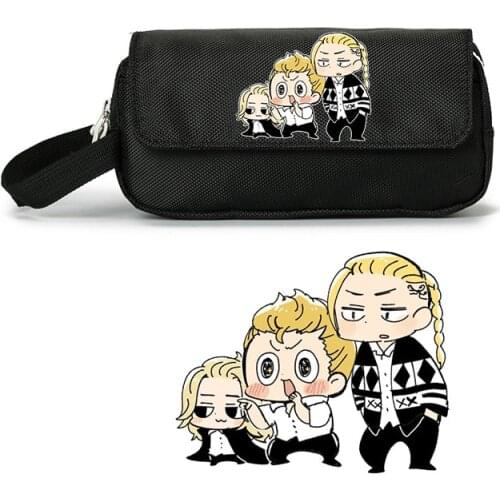 Anime Tokyo Revengers Zipper Pen Bag Pencil Case Cosplay Student Storage Bag School Supplies Stationery Box Prop