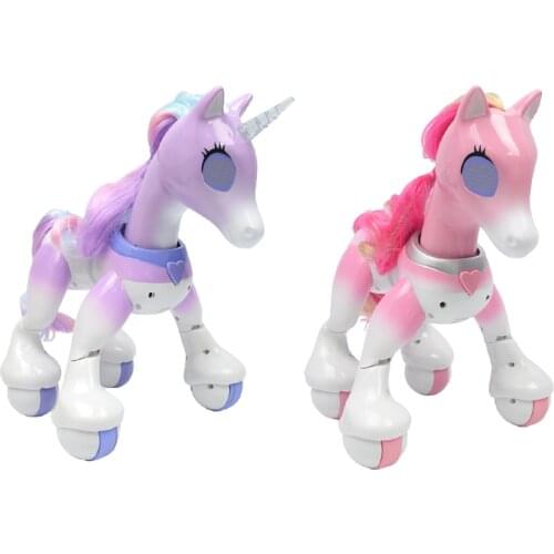 Kids Electronic Family Pet - Interactive Remote Control Smart Unicorn Robot Toy Responds to Touch & Fun