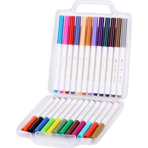 DL Effective 70668 washable series 24 color watercolor pen nib design color bright smooth water cone Stationery for office
