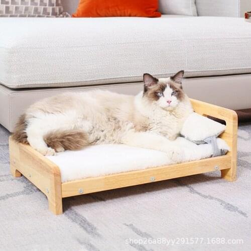 Cat house cat bed dog bed oak removable and washable four seasons universal pet bedside table