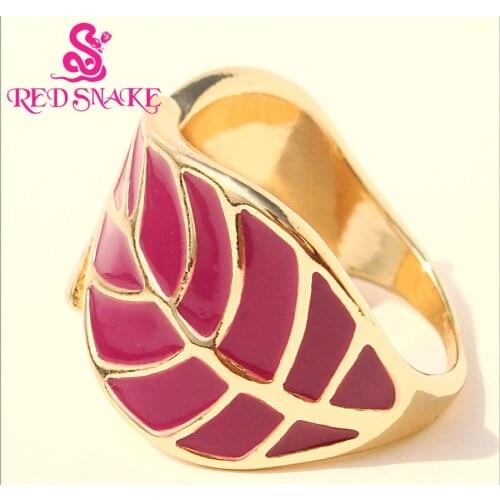 RED SNAKE Brand Product Hot Selling Enamel Curly Surrounded Red leaves Ring