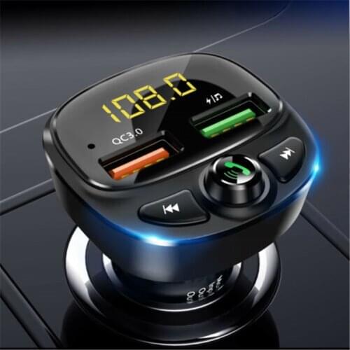FM Transmitter Bluetooth 5.0 Dual USB Car Charger Wireless Handsfree Car Kit FM Radio Adapter Support TF Card USB Driver