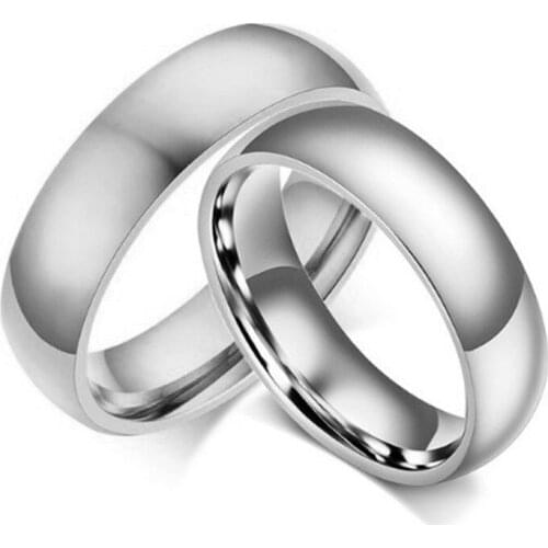 6mm Wedding Rings for Women Men Silver Color Tone Classic Simple Couple Ring Finger Love Promise Anniversary Jewelry Gift