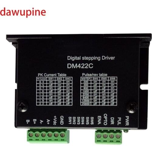 Dawupine DM422 Stepper Motor Controller Leadshine 2-phase Digital Nema14 15 17 Driver 12-40 VDC Max. 2.2A 28 35 42 Series Motor