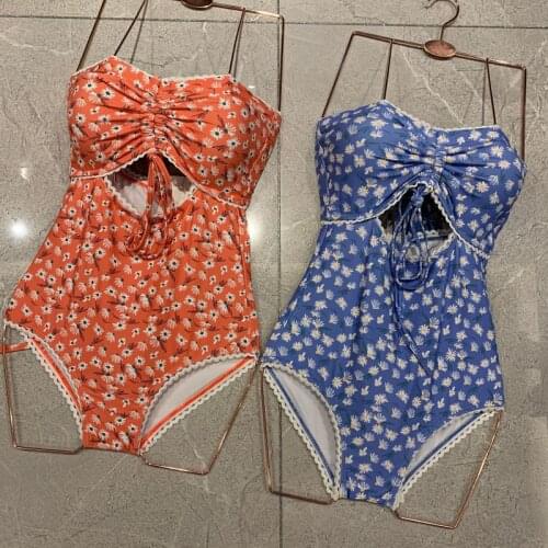 Swimsuit With Pushap Bathing Suit Women Large Sizes One Piece 2020 Japanese Korean New French Retro Floral Animal Spandex Sierra