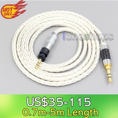 LN007240 16 Core OCC Silver Plated Headphone Earphone Cable For Shure SRH840 SRH940 SRH440 SRH750DJ Philips SHP9000 SHP8900