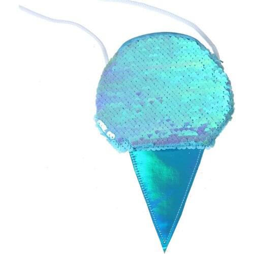 Cartoon Sequin Coin Purse Childrens Handbag Ice Cream Wallet Diagonal Package Cute Girl Purse Holiday Gift