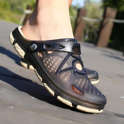 2021 summer jelly shoes men sandals plastic solid slip-on slippers high quality sandals men shoes male flats zapatos hombre