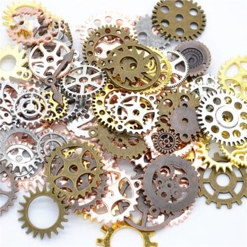 50 Gram/Lot) Mix Styles Metal Steam Punk 11 Colors Steampunk Gears DIY Alloy Jewelry Accessories For Jewelry Making