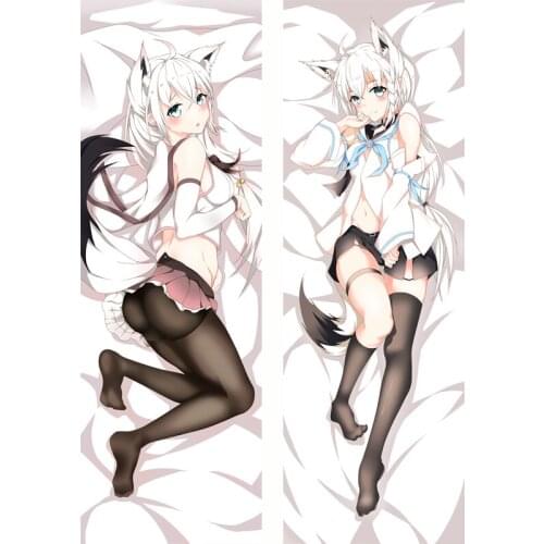 Newly Design VTuber Anime Girl Body Pillowcase Hugging Dakimakura Virtual Youtuber Shirakami Fubuki WB002 Sexy Cover Home Room