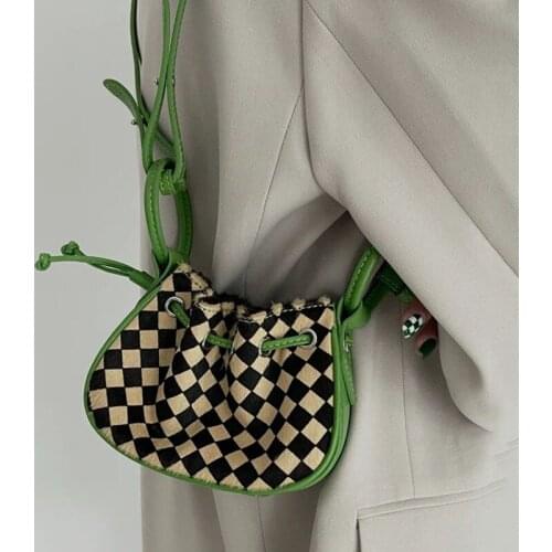 New luxury brand horsehair ladies handbag triangle bag designer small clutch bag ladies retro one-shoulder messenger bag