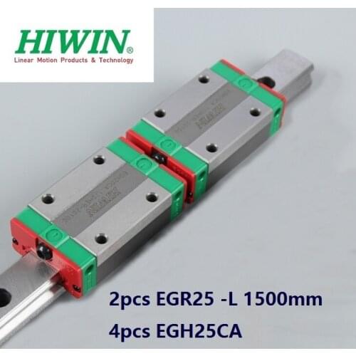 2pcs origial Hiwin rail EGR25 -L 1500mm linear guide + 4pcs EGH25CA carriage blocks for CNC router