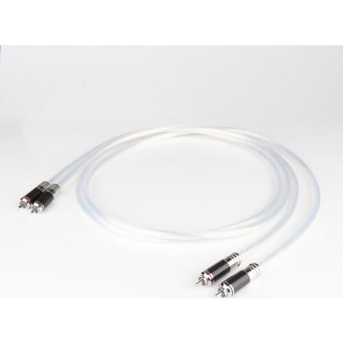 Pair Yter ODIN reference Interconnect RCA cable with Rhodium plated Carbon fiber RCA plug