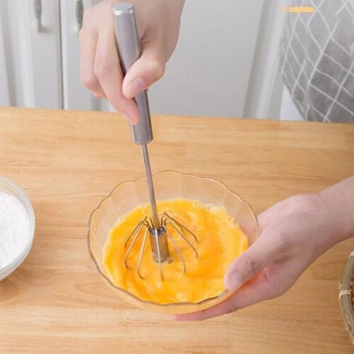 Semi-Automatic Mixer Egg Beater Manual Self Turning Stainless Steel Whisk Hand Blender Cream Stirring Kitchen Tools