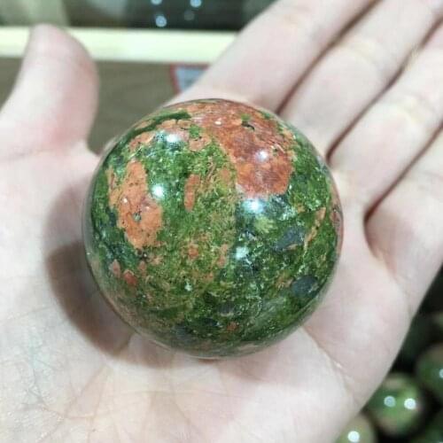 Natural unakite sphere gemstones polished quartz crystals minerals ball healing stones garden home decoration