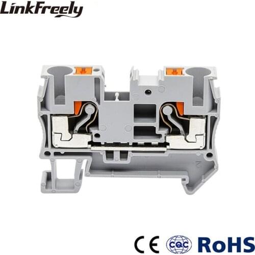 PT-6 10pcs Plug-in Type Spring Electrical Wire Terminal Block Connector Din Rail Contact Terminantor for Wring Connection