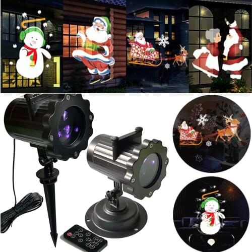 Christmas Animation LED Projector Decoration For Home Xmas Lights Snowman,Santa Claus Projector Waterproof Lighting For Garden