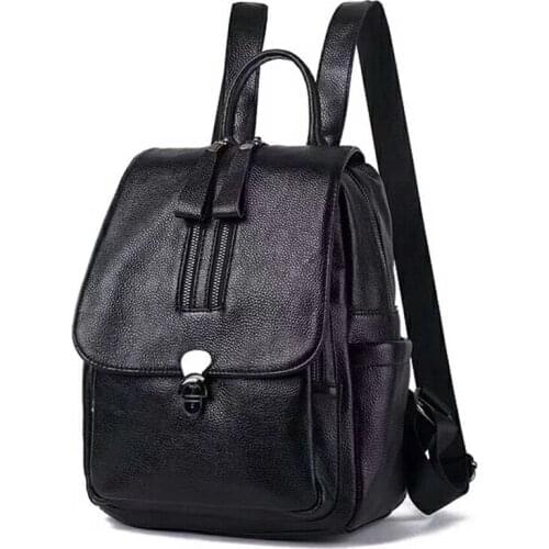 2020 Women Backpack Genuine cow skin Daypack Fashion Backpacks Female Mochila Feminine Casual Large Capacity Vintage Rucksack