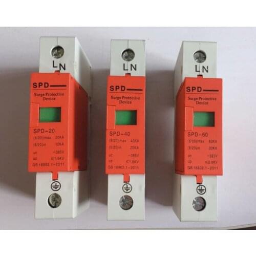 SPD Din Rail Surge protector power 1P lightning arrester household 220V surge switch 10-20KA 20-40KA 30-60KA 40-80KA