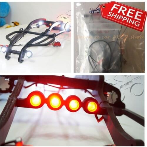 LED Headlight Lamp + Taillight + Top Lamp + Side + Light Bracket for Traxxa-s X-MAXX QL Roll Cage + Beam switch line