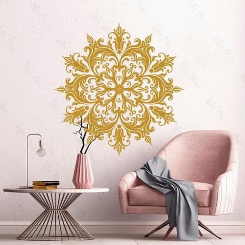Mandala Flower Vinyl Wallpaper Removable Bedroom Living Room Decoration Wallpaper Art Decal Meditation Yoga Studio Decoration