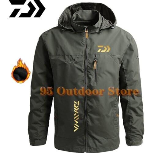 Daiwa Outdoor Waterproof Fishing Jacket Windproof Raincoat Coldproof Sportswear Camping Hiking Detachable Hooded Coat for Fish