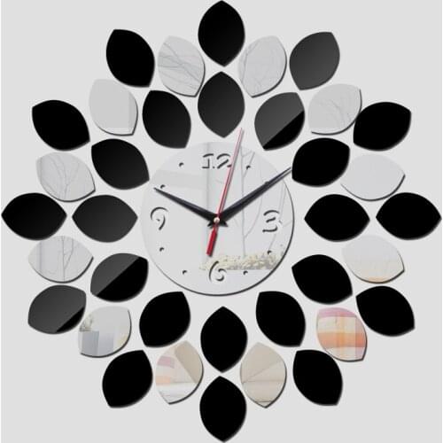 Hot sale new acrylic mirror diy wall clock clocks Contracte stickers Quartz watch watches Living Room Needle