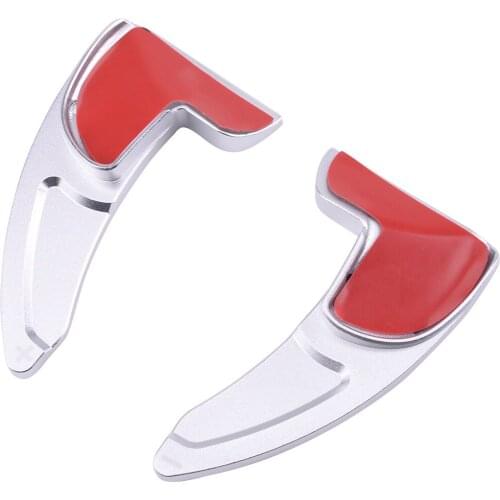 1Pair Car Silver Red Blue Aluminum Alloy Steering Wheel Shifter Paddle Cover Trim Fit for Dodge Charger Challenger 2015