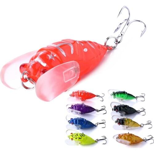 1pcs Bionic Cicada Hard Bait Fishing Lure 4cm 6g Simulation Minnow Fishing Wobblers Crankbait Pesca Insect Fishing Tackle