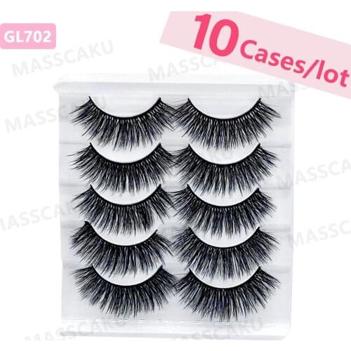 10 pcs/lot Mixed model 3D Mink Eyelashes Long Lasting Lashes Natural False 100% Handmade Fake Eyelashes Beeauty Makeup