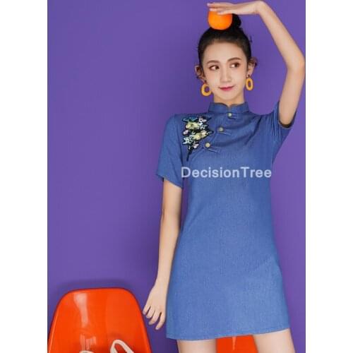 2021 chinese dress casual women rayon chinese dresses qipao vintage evening gown short sleeve cheongsam party vestidos qipao