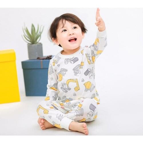 27 kids Spring Boys Pajamas Suit For 2-9 Years Home Wear Suit Children Pajamas Cartoon Pattern Boys Clothes